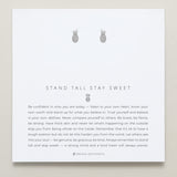 Bryan Anthonys Stand Tall Stay Sweet Silver Stud Earrings on card