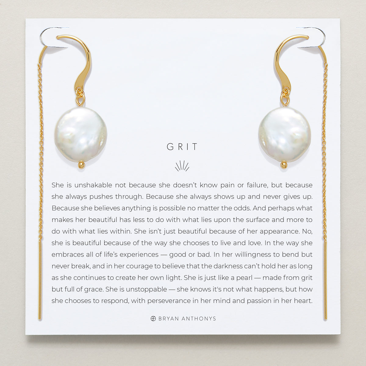Bryan Anthonys Grit Gold Threader Earring On Card