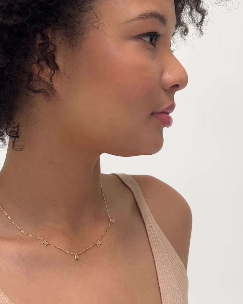 Bryan Anthonys Mama Necklace with Pave On Model